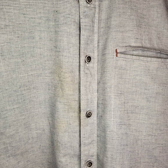 32 Bar Blues band collar button-down shirt size Medium - Picture 6 of 6